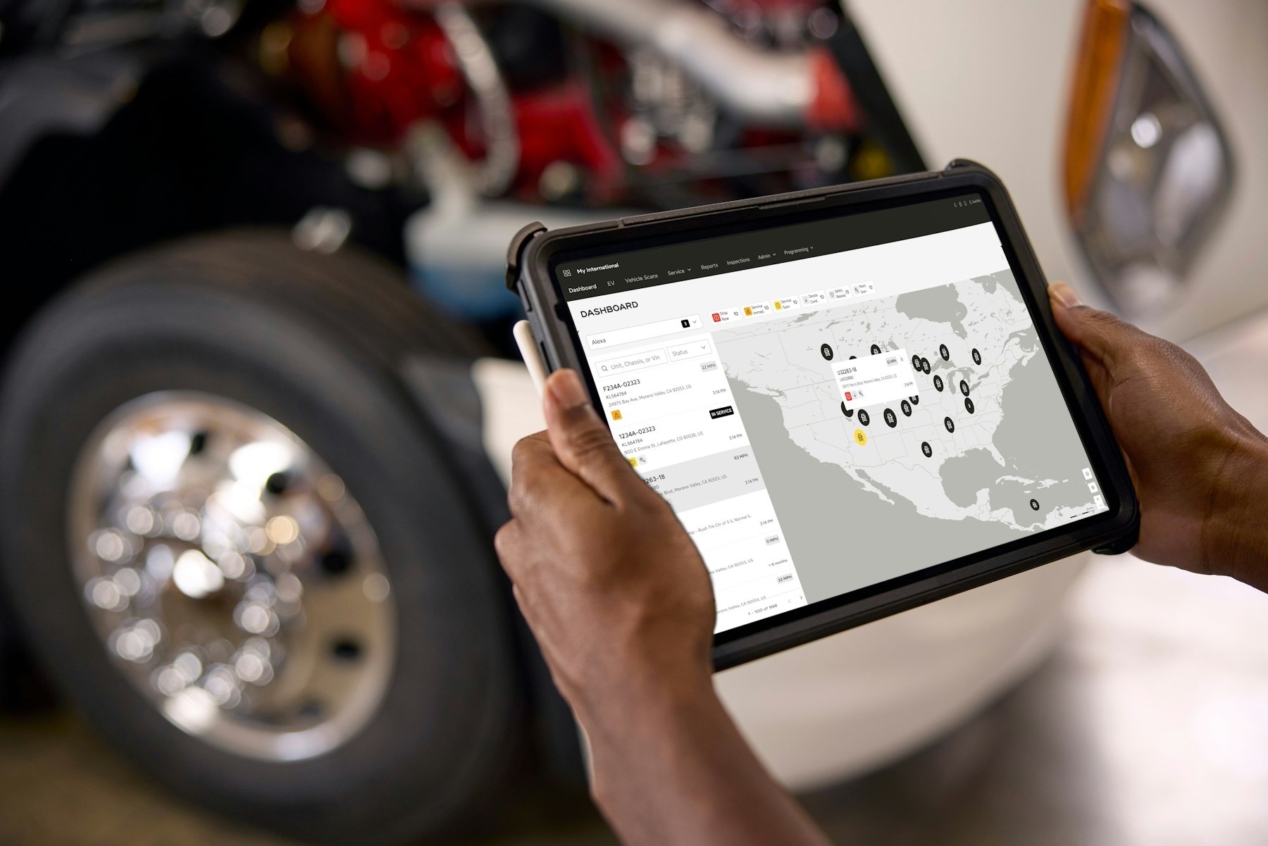 Reviewing financing options on a tablet