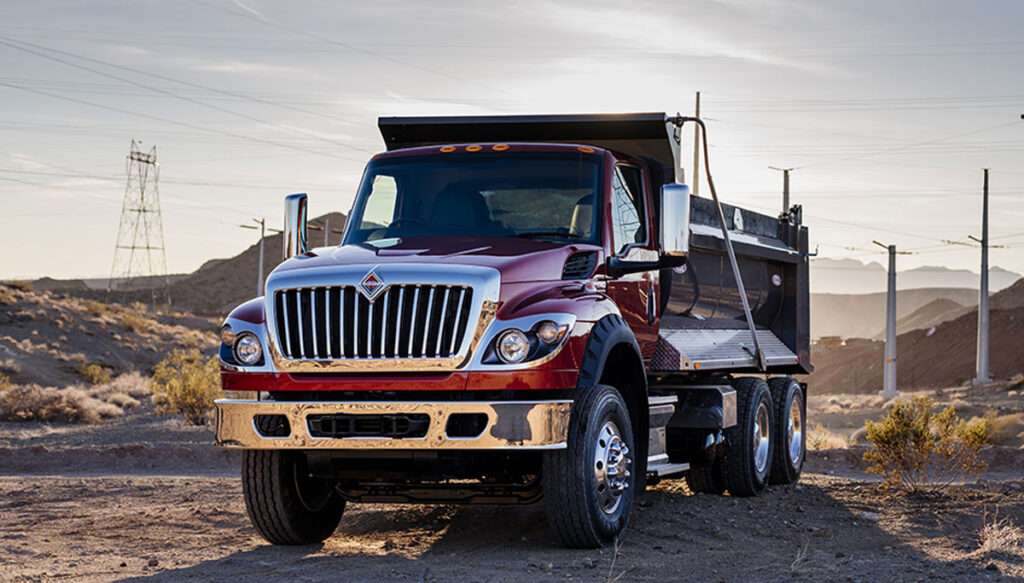International work truck on a jobsite